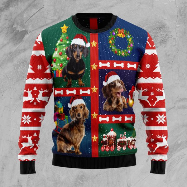 Cute Dachshund Ugly Christmas Sweater Jezsport.com