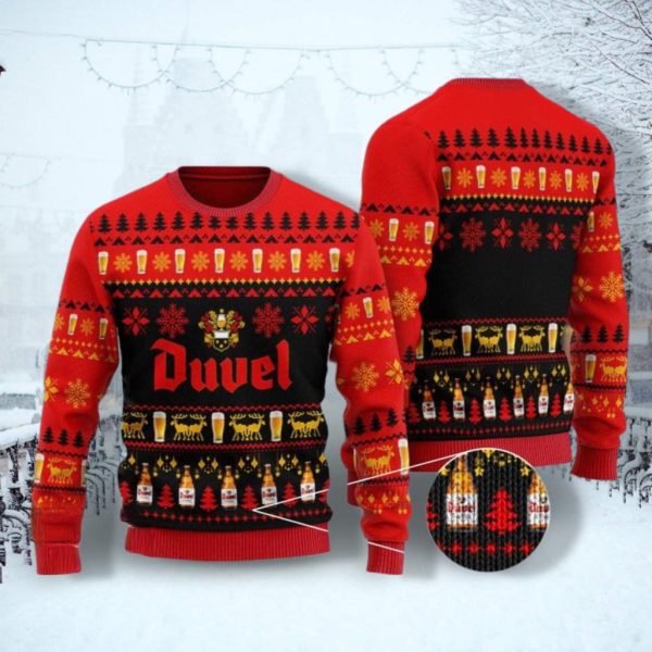 Christmas Duvel Beer Ugly Sweater, Beer Drinking Party Shirt, Ugly Christmas Sweater Shirt, Beer Sweater Men Jezsport.com