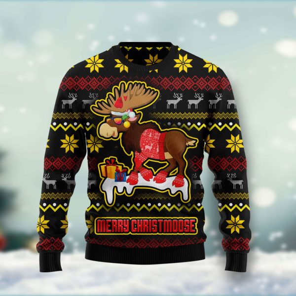 Moose Ugly Christmas Sweater Jezsport.com