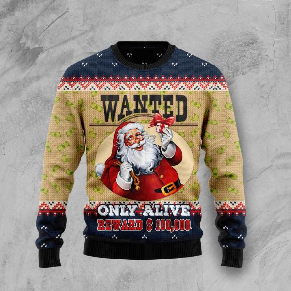 Satan Claus Wanted Only Alive Ugly Christmas Sweater , Christmas Gift Jezsport.com