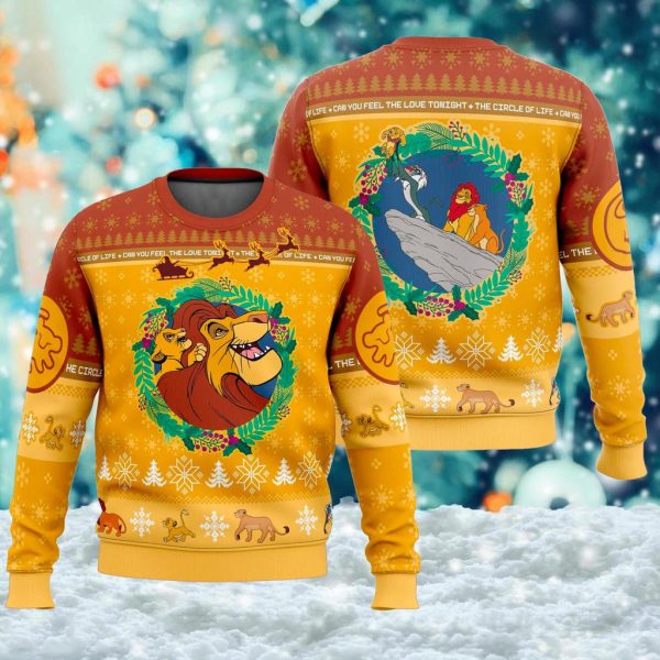 The Lion King Ugly Christmas Sweater, Lion King Santa Xmas Sweatshirt, Lion Movie Xmas Sweatshirt, Christmas Gift Jezsport.com