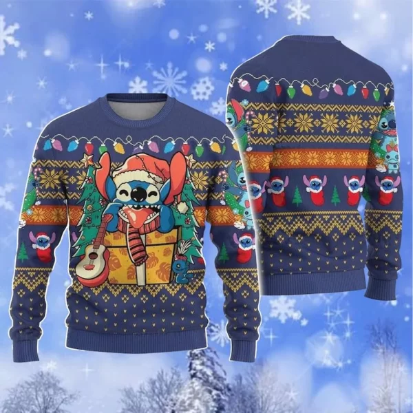 Stitch Ugly Sweater,Merry Stitchmas Ugly Christmas Sweater,Stitch and Lilo All Over Print Sweater,Xmas Sweater