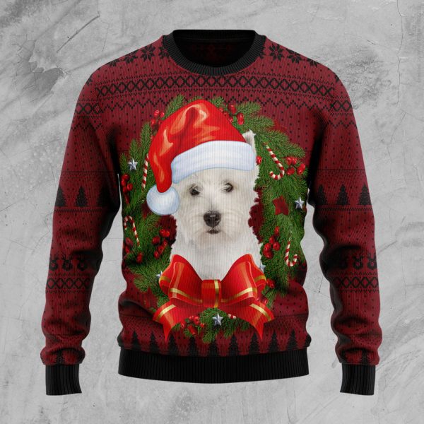 Welsh Highland Terrier Wreath Ugly Christmas Sweater, Christmas Gift Jezsport.com