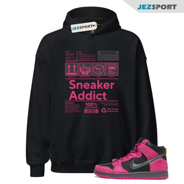 Sneaker Addict Hoodie Match SB Dunk High The Jewels Active Pink, DX4356-600 Matching Sneaker Hoodie