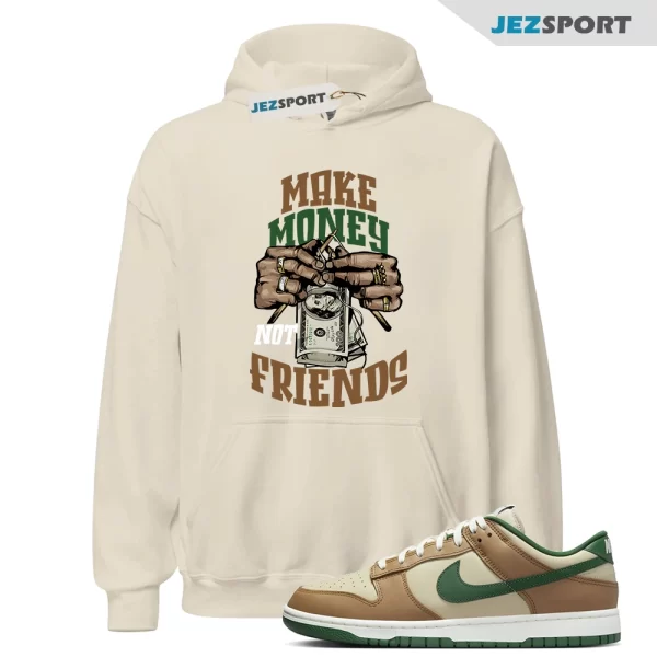 MM Hoodie to match Dunk Low Tan Retro Rattan Gorge Green Sail Dark Driftwood, FB7160-231 Matching Sneaker Hoodie