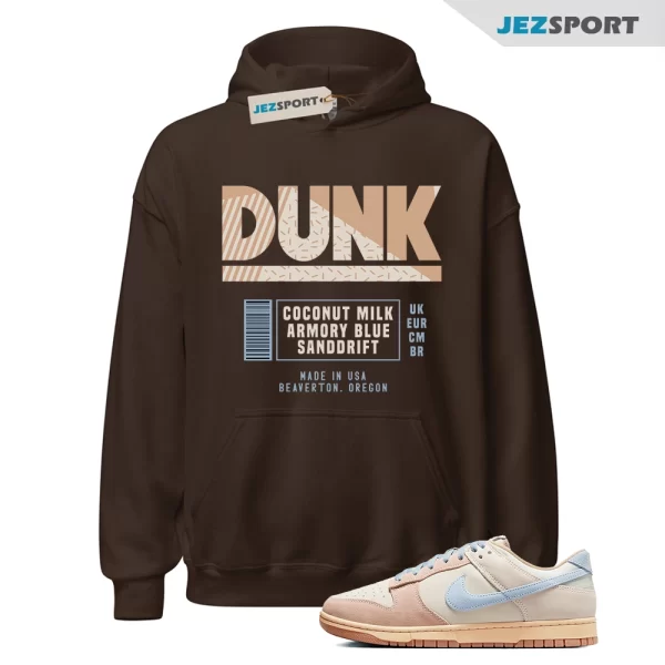 Box Label Hoodie to Match Dunk Low Sanddrift Light Armory Blue, Matching Sneaker Hoodie