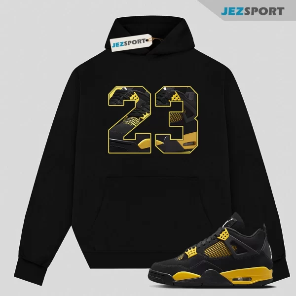 Number 23 CM4 Unisex Hoodie Match Jordan 4 Thunder, Matching Sneaker Hoodie