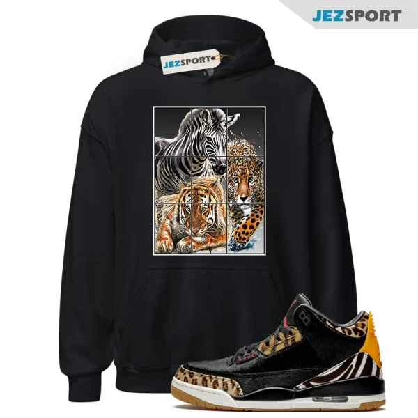 Animal Instinct Hoodie Made to Match Jordan 3, Matching Sneaker Hoodie