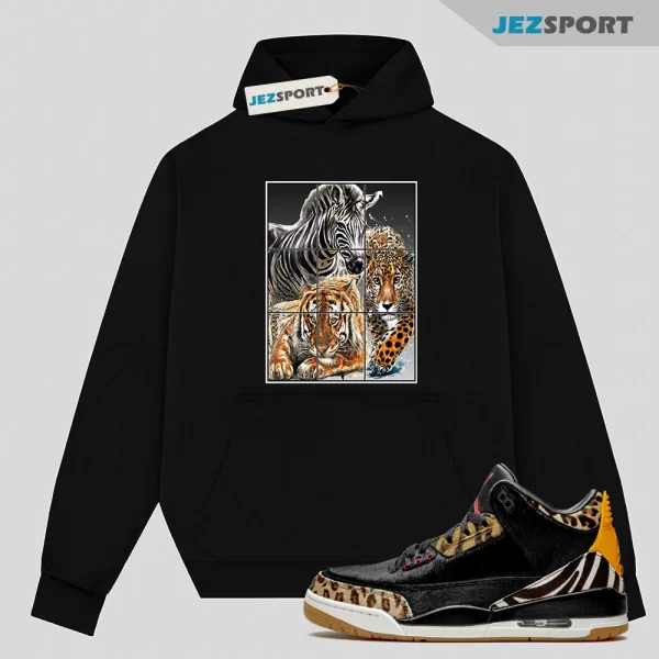 Animal Instinct Hoodie Made to Match Jordan 3, Matching Sneaker Hoodie