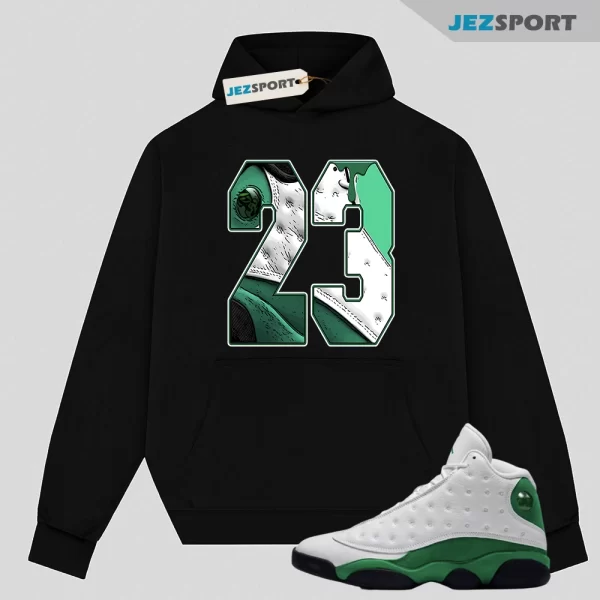 Number 23 Unisex Hoodie Made to Match Jordan 13 Retro Lucky Green, Matching Sneaker Hoodie