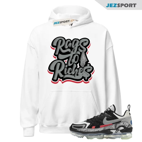 Rags to Riches Hoodie Made to Match Vapormax EVO NRG Max Day Mashup 2021, DD3054-001 Matching Sneaker Hoodie