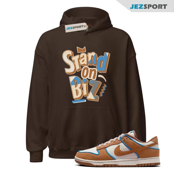 Strictly Biz Hoodie Brown to Match Dunk Low Light British Tan FN5825-100, Matching Sneaker Hoodie