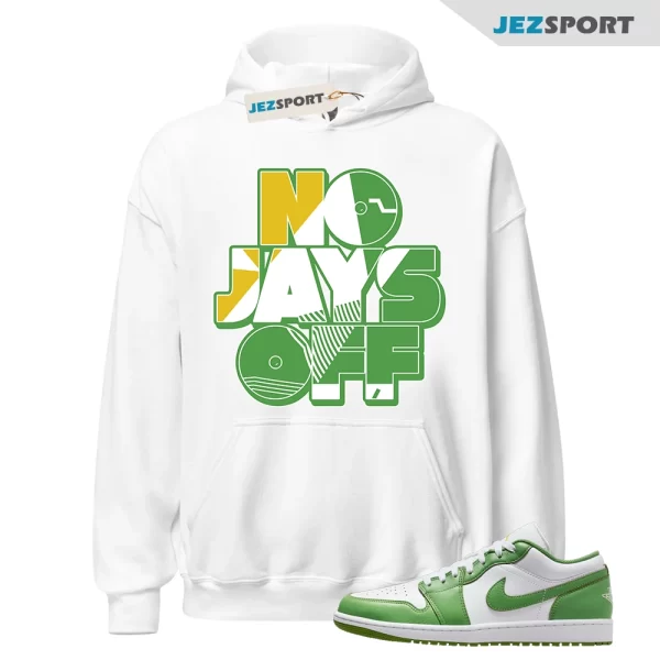 Jay All Day Sneaker Hoodie White to Match Jordan 1 Low SE Chlorophyll HF4823-100, Matching Sneaker Hoodie