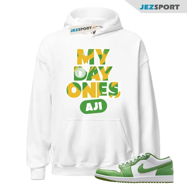 Jay All Day Sneaker Hoodie White to Match Jordan 1 Low SE Chlorophyll HF4823-100, Matching Sneaker Hoodie