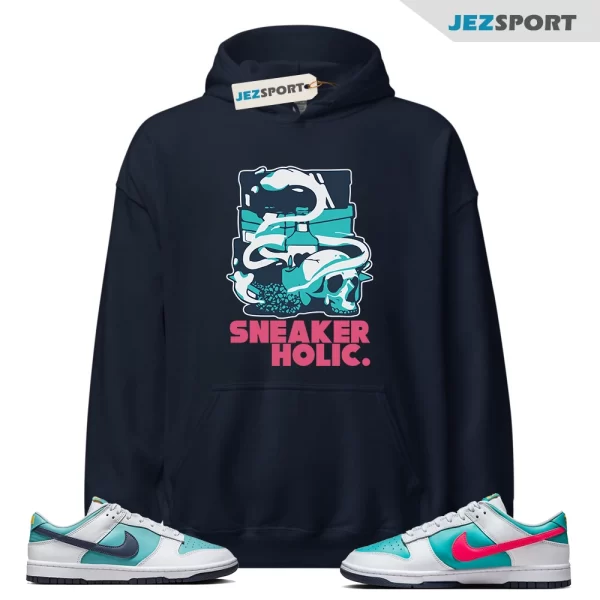 Sneaker Holic Sneaker Hoodie Blue to Match Dunk Low Dusty Cactus HF4850-345, Matching Sneaker Hoodie