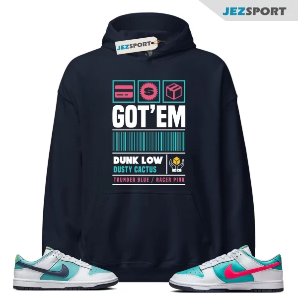 Copped Sneaker Hoodie Blue to Match Dunk Low Dusty Cactus HF4850-345 Matching Sneaker Hoodie