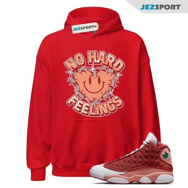 Feelings Sneaker Hoodie Red to Match Jordan 13 Retro Dune Red DJ5982-601, Matching Sneaker Hoodie