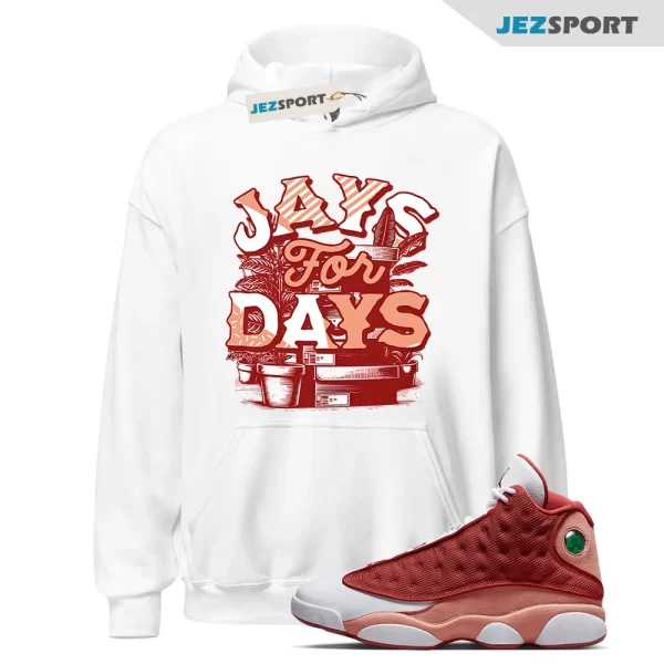 Stacked Sneaker Hoodie White to Match Jordan 13 Retro Dune Red DJ5982-601, Matching Sneaker Hoodie