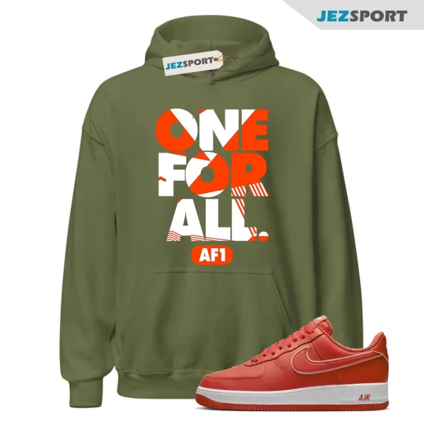 One For All Hoodie Green to Match Air Force 1 Low Picante Red, DV0788-600 Matching Sneaker Hoodie