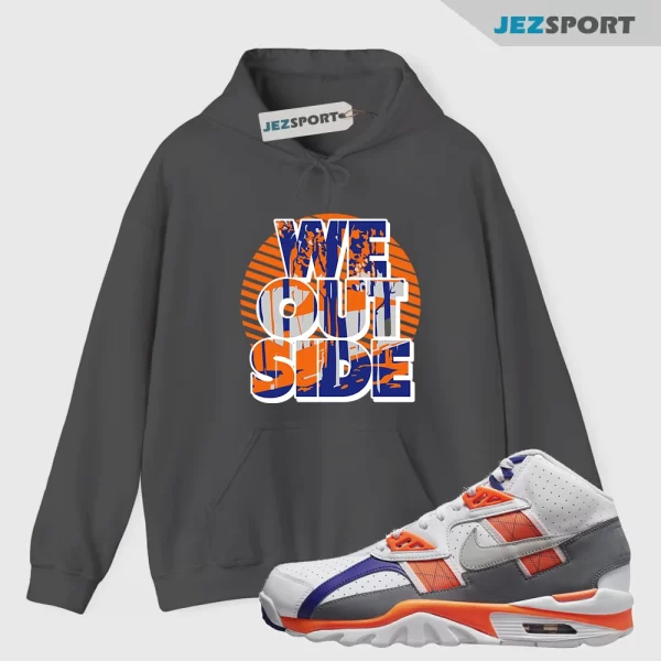 We Outside Hoodie Grey to Match Air Trainer SC High Bo Jackson DV2212-100, Matching Sneaker Hoodie