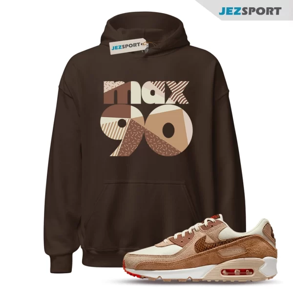 1990 Sneaker Hoodie to Match Air Max 90 Pale Ivory Snakeskin DX9502-100, Matching Sneaker Hoodie