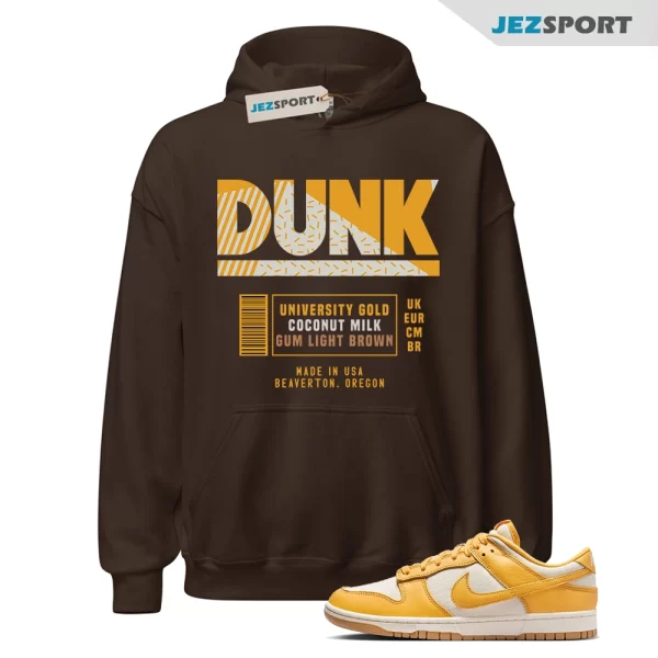 Sneaker Label Hoodie Brown to Match Dunk Low University Gold, HF4867-739 Matching Sneaker Hoodie