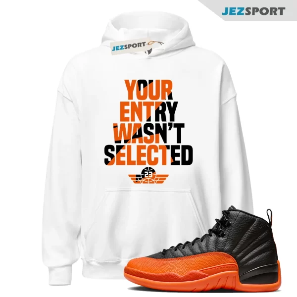 Sneaker Raffle Hoodie to Match Jordan 12 Retro Brilliant Orange FD9101 081, Matching Sneaker Hoodie