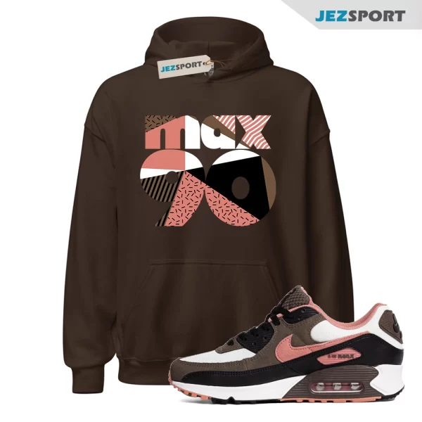 1990 Hoodie to Match Air Max 90 Ironstone Red Stardust, DM0029-105 Matching Sneaker Hoodie