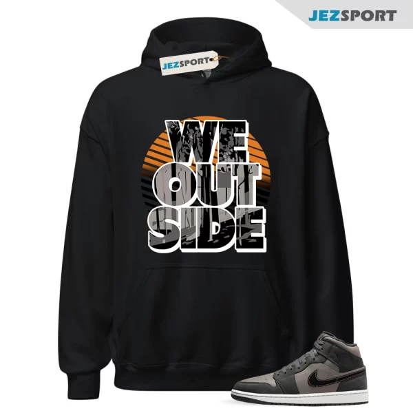 We Ouside Hoodie to Match Jordan 1 Mid SE Night Stadium FQ8338-017 Matching Sneaker Hoodie