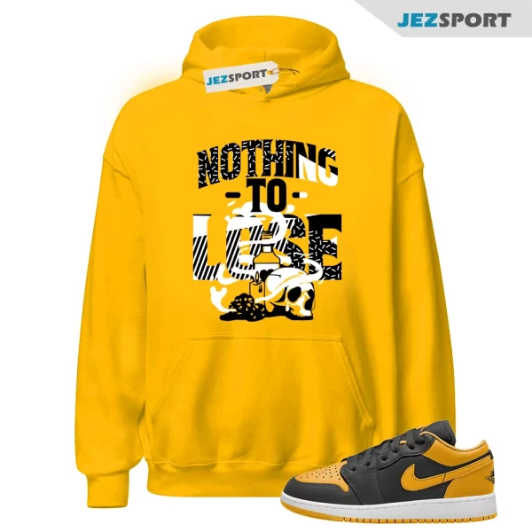 Nothing to Lose Hoodie Yellow to Match Air Jordan 1 Low Yellow Ochre 553558-072, Matching Sneaker Hoodie