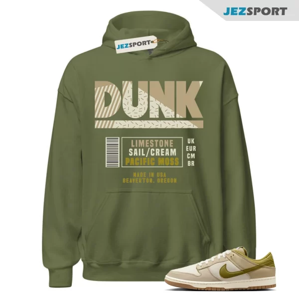 Sneaker Label Hoodie Olive to Match Dunk Low Since 72 Pacific Moss, HF4262-133 Matching Sneaker Hoodie