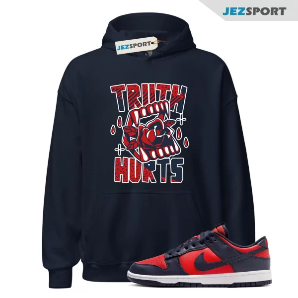 Truth Sneaker Hoodie to Match Dunk Low University Red Obsidian DV0833-601, Matching Sneaker Hoodie