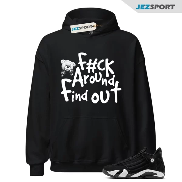 Hoodie to match Air Jordan 14 Panda Black White Retro Dunk Hoodie Match FCK, Matching Sneaker Hoodie, 487471-016