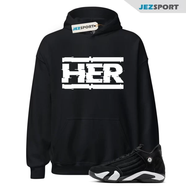 14 Panda Black White Retro Dunk Hoodie Match HER, 487471-016 Matching Sneaker Hoodie