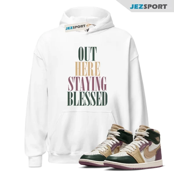 Wmns Air Jordan 1 Galactic Jade Desert Sail Hoodie Match STAYBLS, Matching Sneaker Hoodie