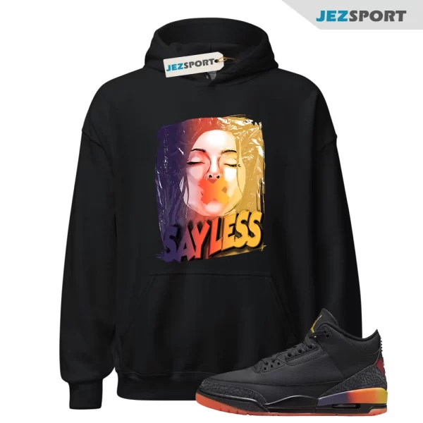 3 Jordan Balvin Rio Black Solar Flare Total Crimson Abyss Hoodie Match SL, Matching Sneaker Hoodie