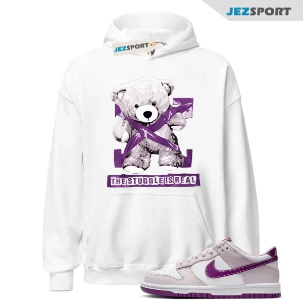 Dunk Platinum Violet Viotech White Low Hoodie Match STRUG, Matching Sneaker Hoodie