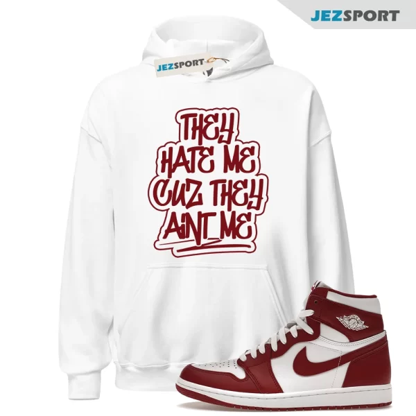 1 Artisanal Team Red Retro High OG White Hoodie Match AINT ME, Matching Sneaker Hoodie