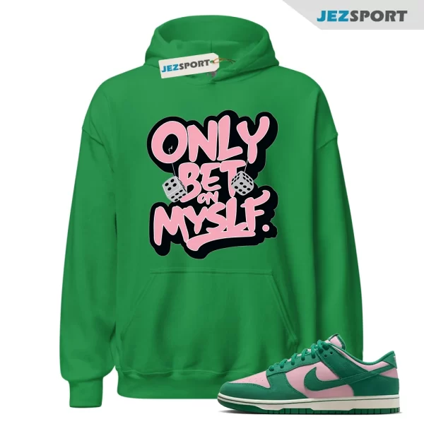 Dunk Low Pink Malachite Medium Soft Sail Match Hoodie, Bet on My Self Matching Sneaker Hoodie