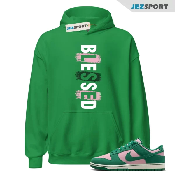 Dunk Low Pink Malachite Medium Soft Sail Match Hoodie, Blessed Matching Sneaker Hoodie