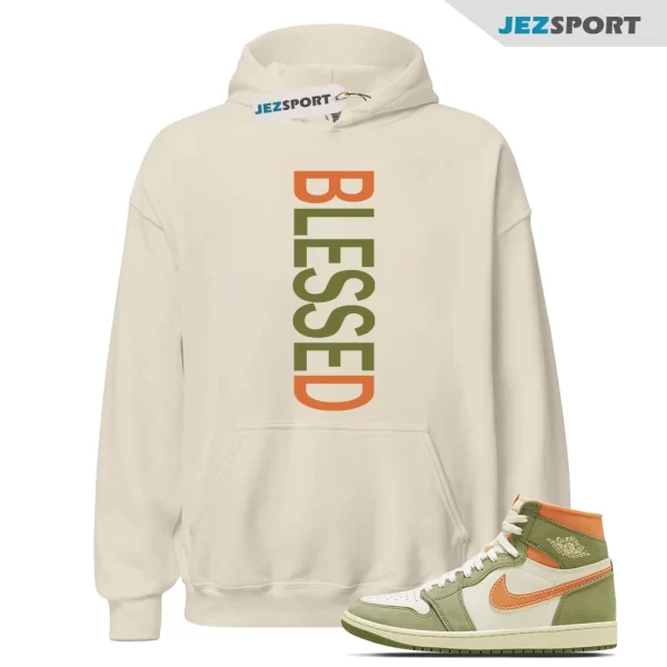 BLSSD Craft Celadon 1 High OG Sky J Light Olive Bright Mandarin Coconut Milk Hoodie, FB9934-300 Matching Sneaker Hoodie