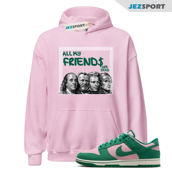 FRIENDS Medium Soft Pink Malachite Dunk Low Retro Match Hoodie, Matching Sneaker Hoodie