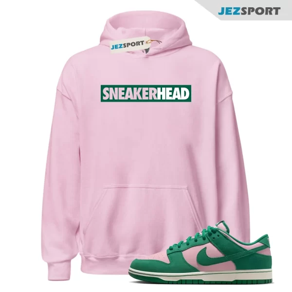 SNHD Medium Soft Pink Malachite Dunk Low Retro Match Hoodie, Matching Sneaker Hoodie