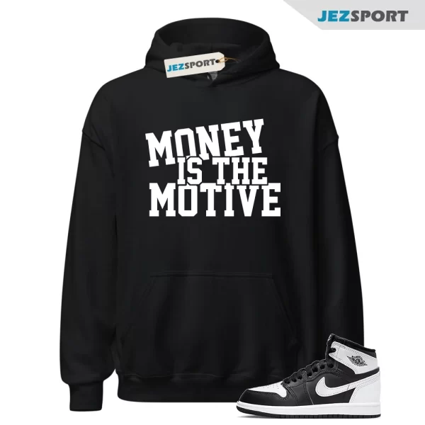 MONEY Hoodie To Match Air Jordan 1 Reverse Panda OG Low Black White, FD1412-010 Matching Sneaker Hoodie