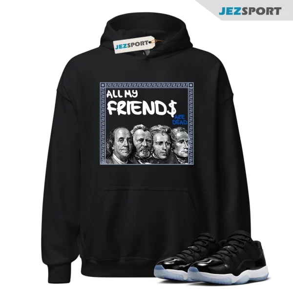 Friends Hoodie To Match Air J 11 Retro Space Low Black Varsity Royal White, Matching Sneaker Hoodie