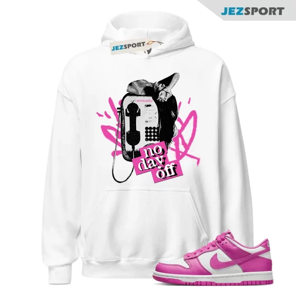 Hoodie to Dunk Low Active Fuchsia No Day Off 1 Sneaker Tee, FJ0704-100 Matching Sneaker Hoodie