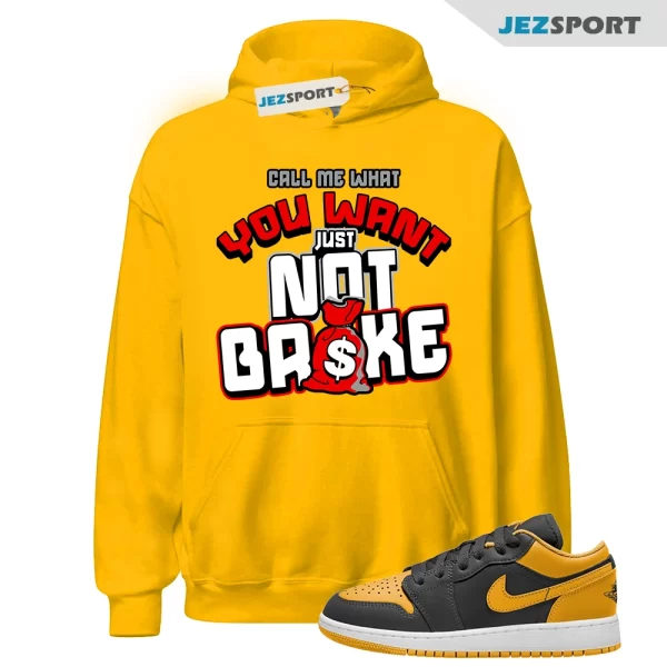 Black University Gold Dunks Hoodie to Match RED NOT BROKE, FZ4618-001 Matching Sneaker Hoodie