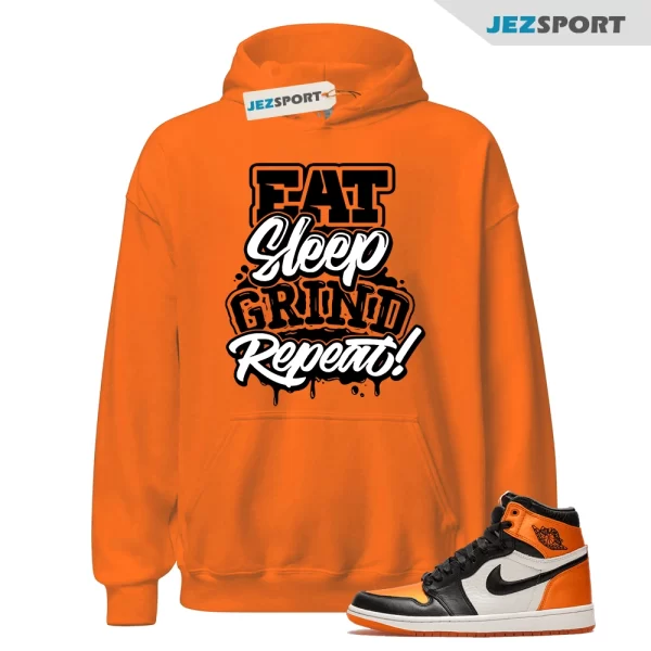 Hoodie Match Jordan 1 Electro Orange Shoes Daily Routine Tee, Matching Sneaker Hoodie