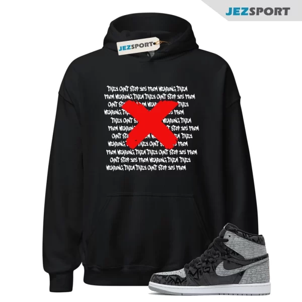 Hoodie To Match Jordan 1 Rebellionaire Banned Sneaker Tee, Matching Sneaker Hoodie