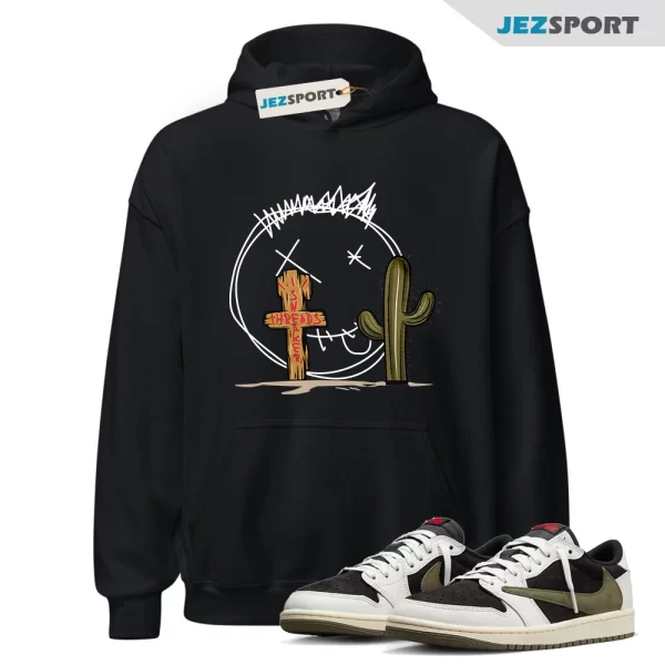 Hoodie To Match Jordan 1 Travis Scott Olive Shoes ST Cactus Tee, DZ4137-106 Matching Sneaker Hoodie